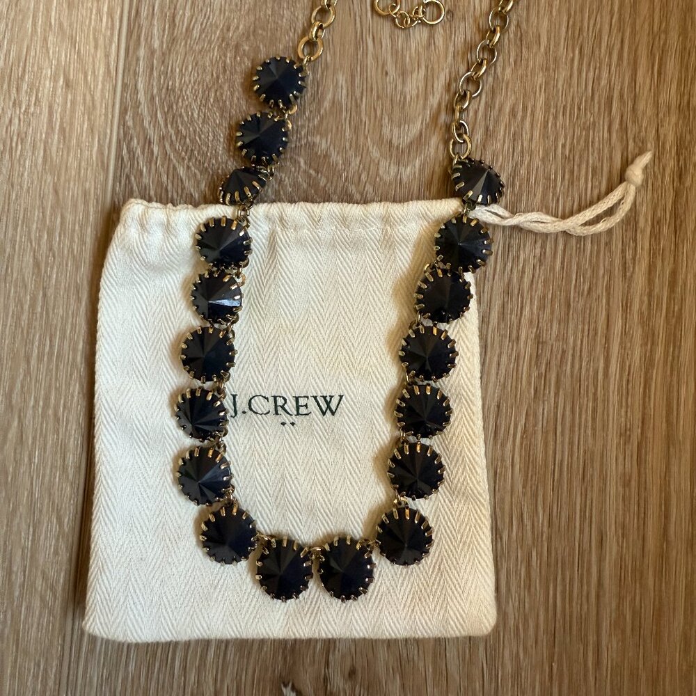 JCREW Navy Blue and Gold Crystal Necklace